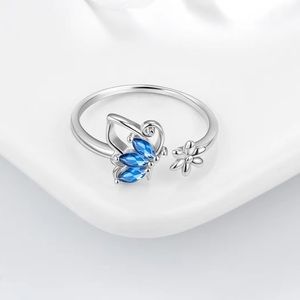🦋 BRAND NEW 925 Sterling Silver Butterfly Adjustable Ring